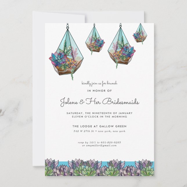 Terrário Geométrico de Pé | Bridesmaid Brunch (Frente)