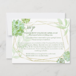 Terrarium Succulent Wedding RSVP & Acomodações