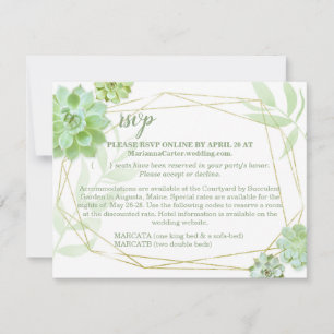 Terrarium Succulent Wedding RSVP & Acomodações