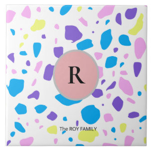 TERRAZZZO MONOGRAM NOME DA FAMÍLIA Azulejo de cerâ