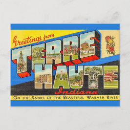 Terre Haute Indiana Cartão Postal Antigo