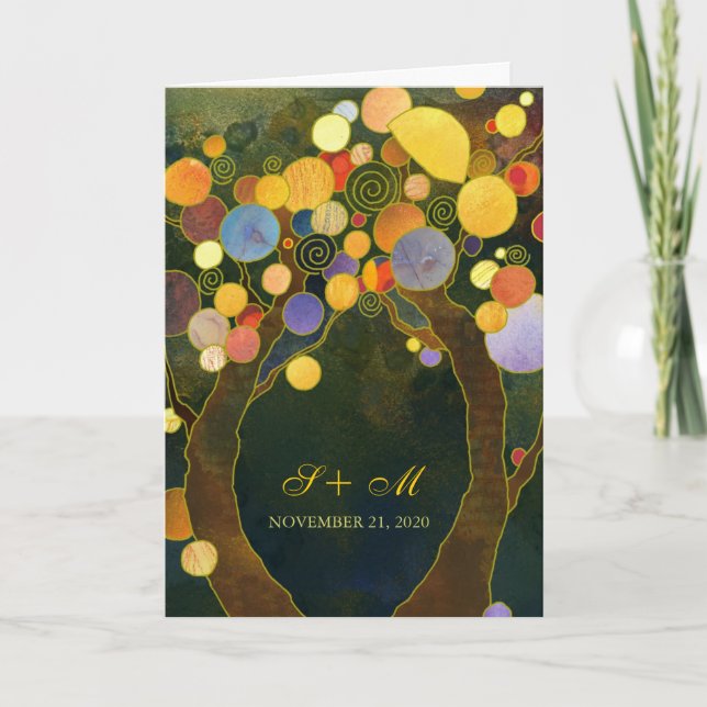 Terrenos Russos Árvores Dobradas Convite De Casame (Frente)