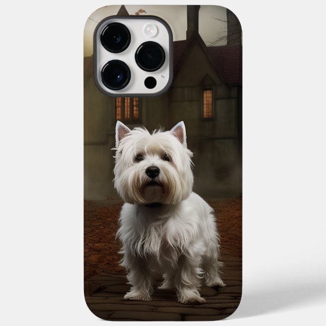 Terrier Branco do West Highland no Halloween Assus (Verso)