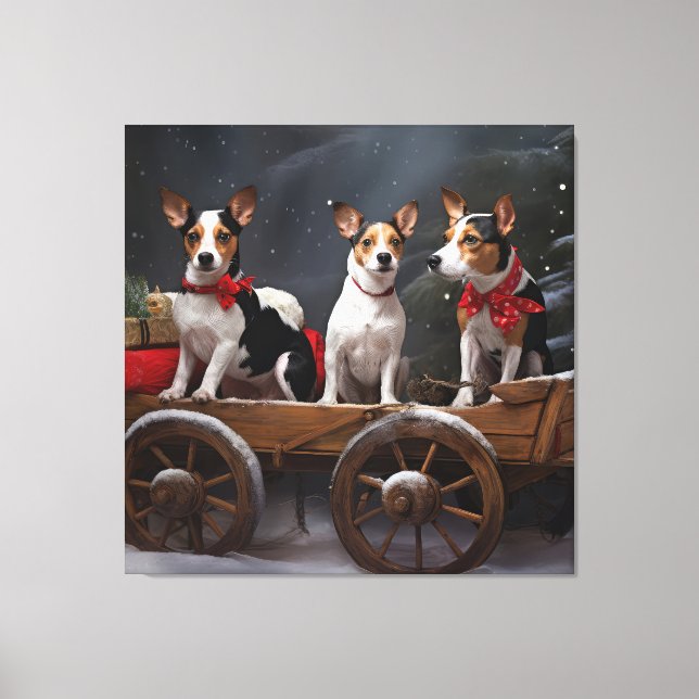 Terrier Rato Decoração de Natal Trineo Nevado (Frente)