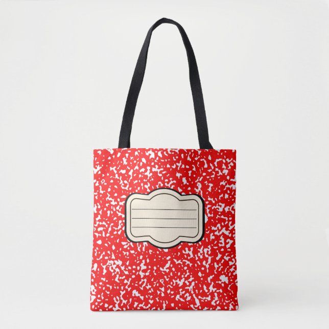 Tesimart | Red Composition Book Design Tote Bag (Frente)