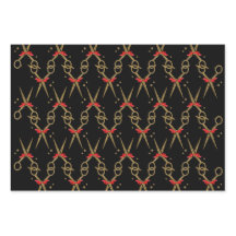 Tesoura com brilho no ouro - Estilista do cabelo 