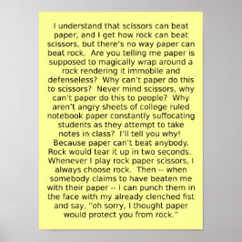 Tesoura de Papel Rock Debate Sinal de Poster engra