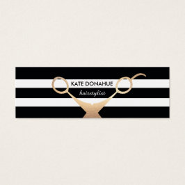 Tesoura Nomeação de Salão em Striped Preta e Branc