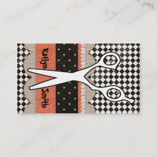 Tesouras do cabelo, cabeleireiro, cartão de visita