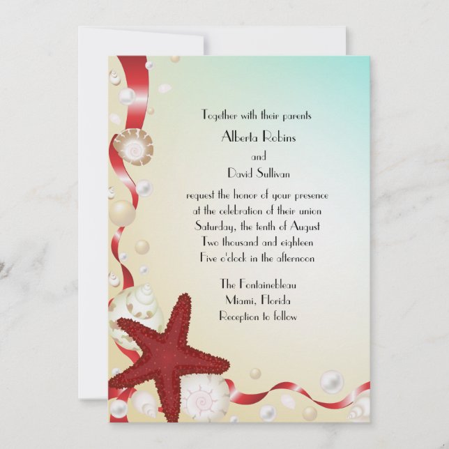 Tesouros do Convite para Casamento Marítimo (Frente)