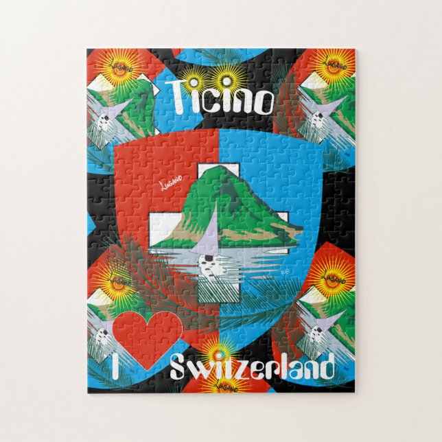 Tessin - Ticino - Schweiz - Quebra-cabeça Svizzera (Vertical)