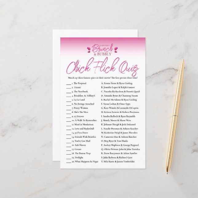 Teste de jogo de trocadilho e Pintinho Galentines (Frente/Verso In Situ)