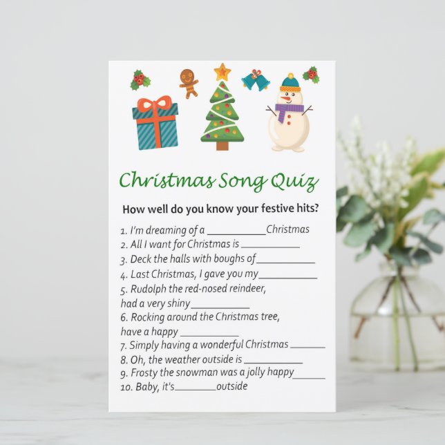 Teste de música de natal Snowman (Em pé/Frente)
