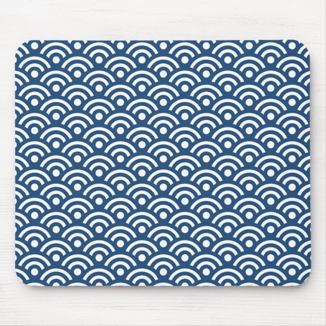 Teste padrão azul da meia-noite Mousepad de (Frente)