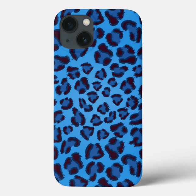 teste padrão azul da textura do leopardo (Verso)