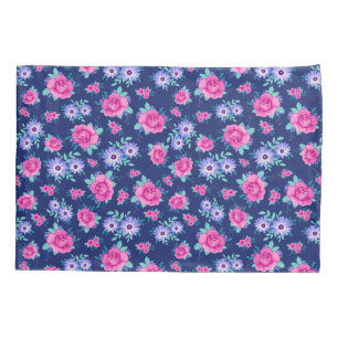 Teste padrão azul roxo cor-de-rosa floral dos