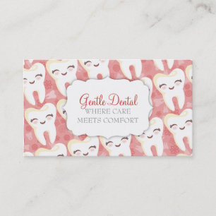 Teste padrão bonito do dente - cartões de visitas