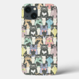 Teste padrão bonito dos gatos do hipster