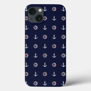 Teste padrão branco e azul vermelho da âncora