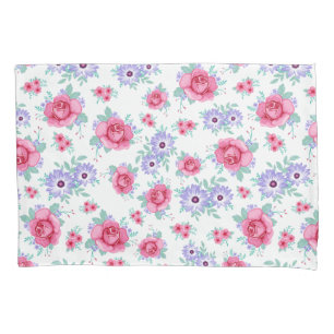 Teste padrão branco roxo cor-de-rosa floral dos