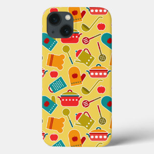 Teste padrão colorido de utensílios da cozinha