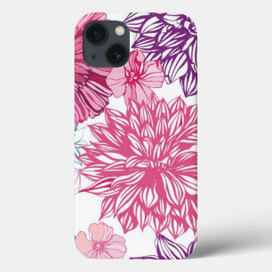 Teste padrão com ásteres e a dália cor-de-rosa
