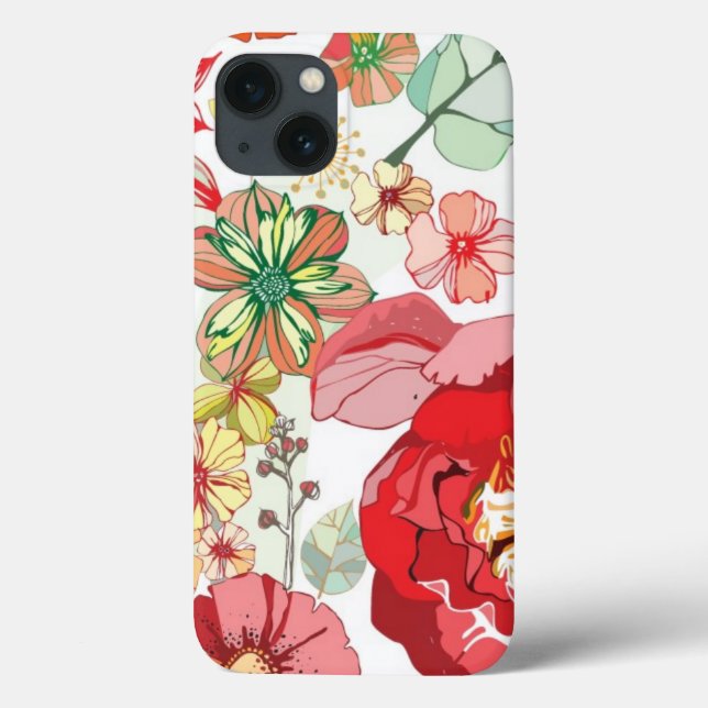 Teste padrão com flores vermelhas (Verso)