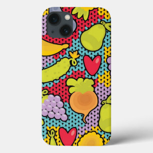Teste padrão com frutas e legumes