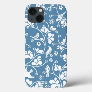 teste padrão com pássaros e ornamento das planta