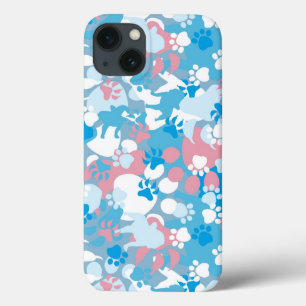 Teste padrão cor-de-rosa e azul do cão da