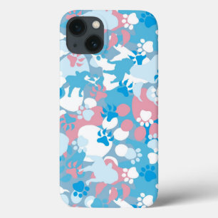 Teste padrão cor-de-rosa e azul do cão da