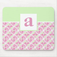 Teste padrão cor-de-rosa e verde Mousepad