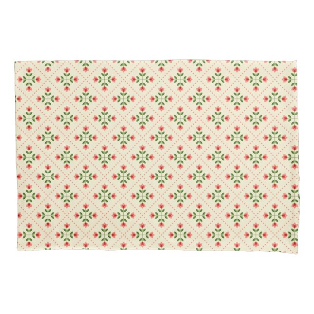 Teste padrão cor-de-rosa & verde floral da arte (Frente-Esquerda)