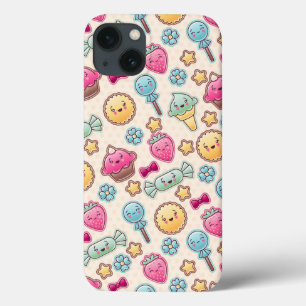 Teste padrão da criança de Kawaii com doodles