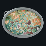 Teste padrão da pedra de gema, jaspe do oceano,<br><div class="desc">Fivela de cinto em um teste padrão da laje da pedra de gema - jaspe verde escuro,  de Borgonha,  de coral e de creme do oceano</div>