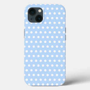 Teste padrão de bolinhas branco e azul. Manchado