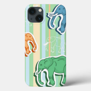 Teste padrão do elefante em listras verdes