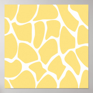 Teste padrão do impressão do girafa no amarelo