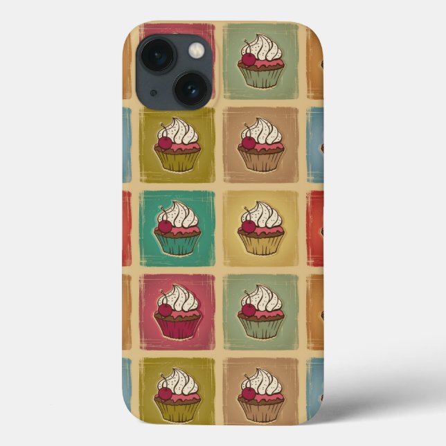 Teste padrão do vintage feito dos cupcakes (Verso)