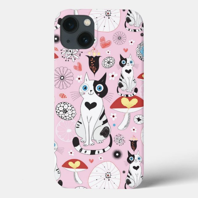 teste padrão dos gatos e das flores (Verso)