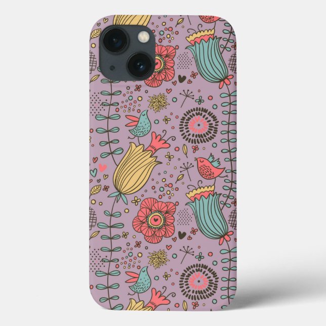 Teste padrão floral à moda com flores (Verso)