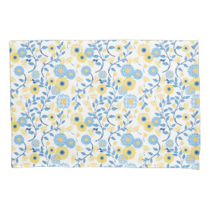 Teste padrão floral amarelo azul do Cornflower