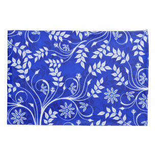 Teste padrão floral decorativo azul de Hmong