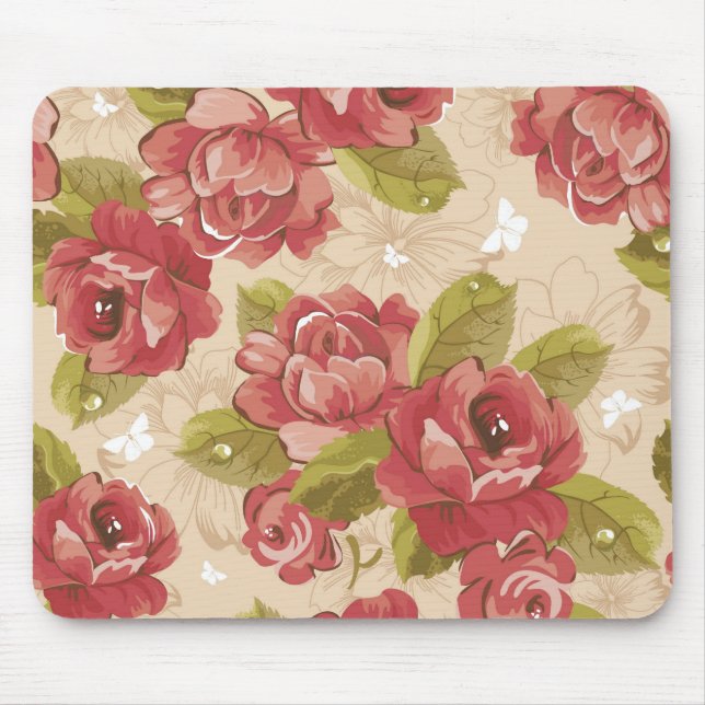 Teste padrão floral elegante Mousepad do vintage (Frente)