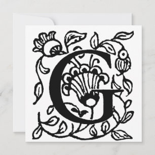 Teste padrão floral preto e branco inicial de G d