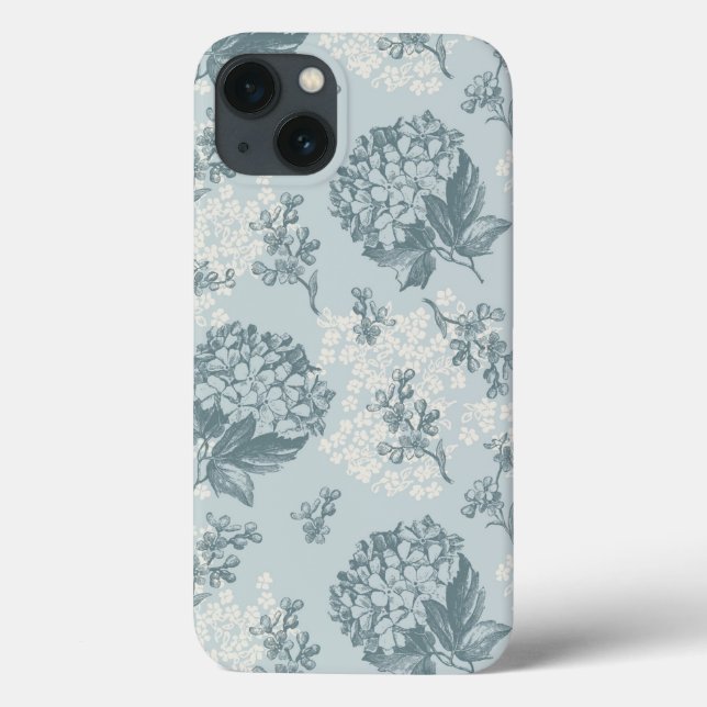 Teste padrão floral retro com flores do viburnum (Verso)
