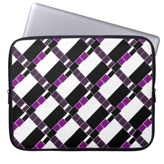 Teste padrão geométrico roxo e branco capa para notebook