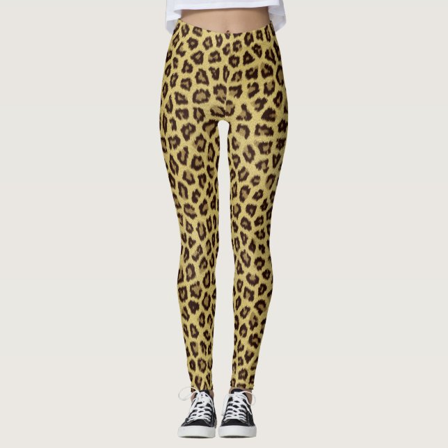 Teste padrão Legging da pele de Jaguar (Frente)