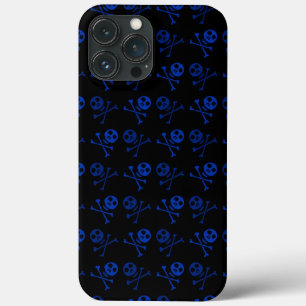 Teste padrão preto e azul do crânio dos desenhos