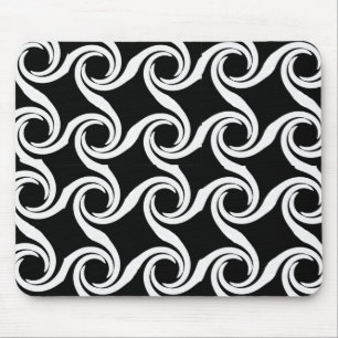 Teste padrão preto e branco Mousepad do redemoinh
